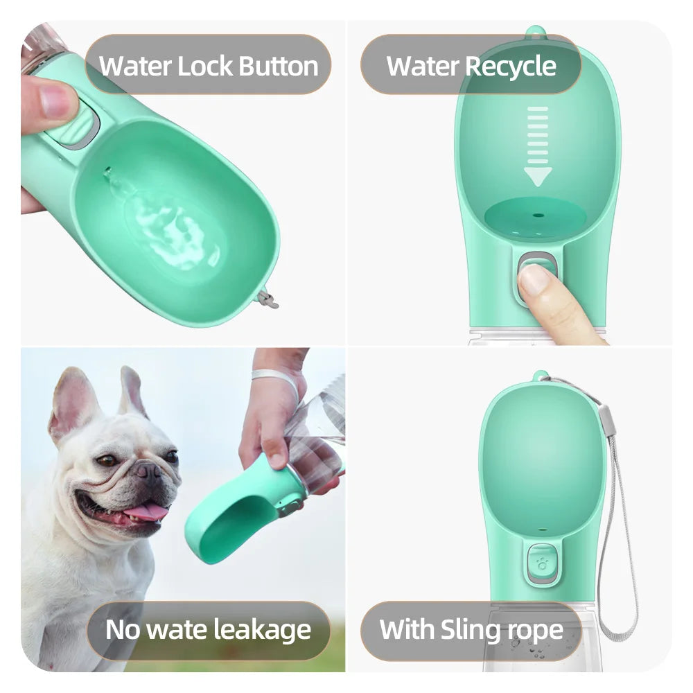 Leak-Proof Portable Water Bottle for Dogs & Cats — Ideal for Walks & Travel