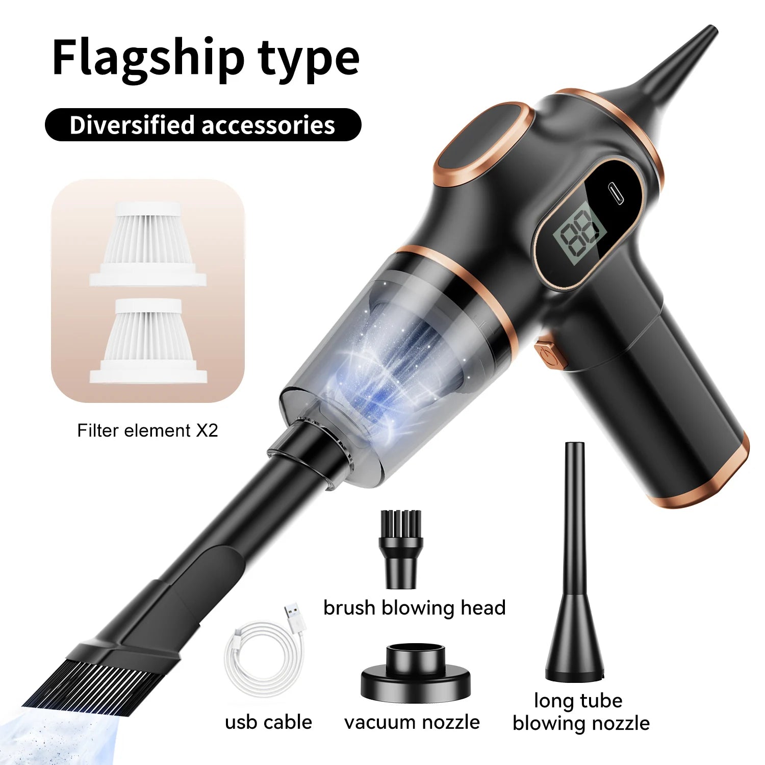 Aspirateur Voiture Sans Fil – Puissant & Portable