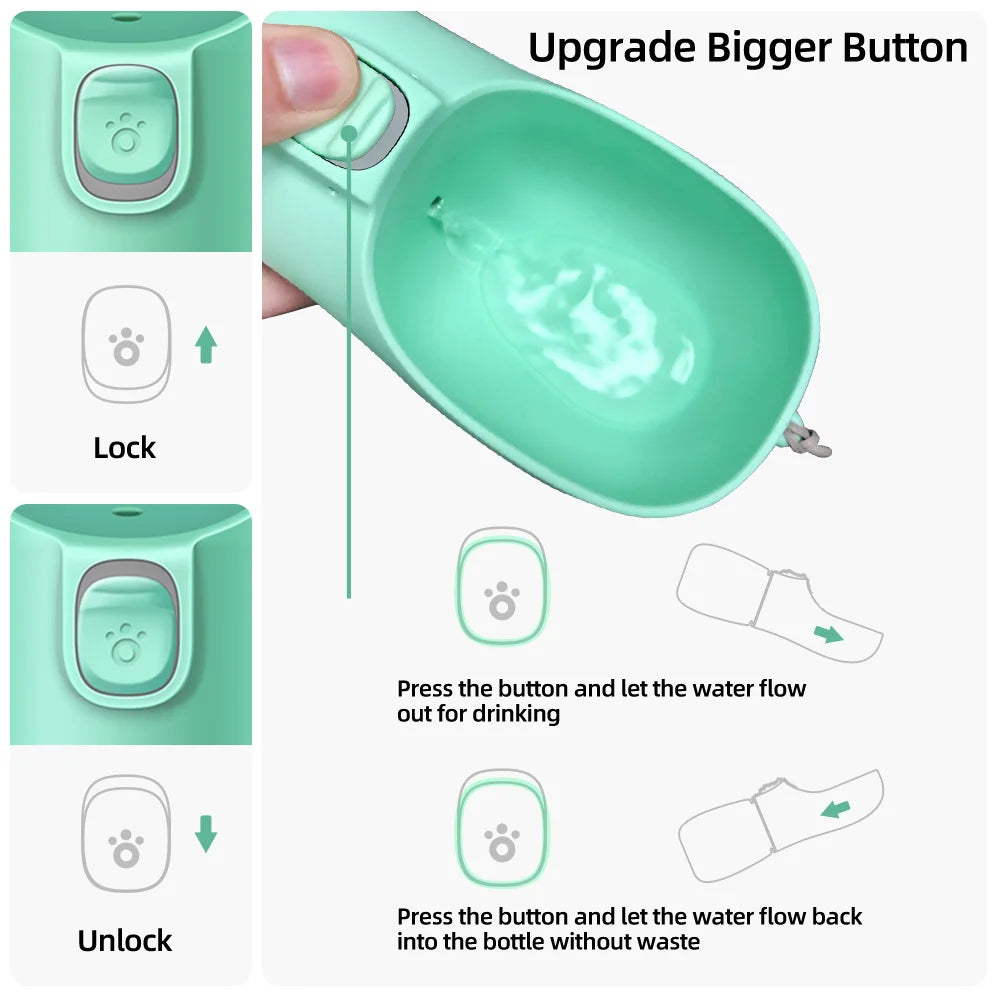 Leak-Proof Portable Water Bottle for Dogs & Cats — Ideal for Walks & Travel